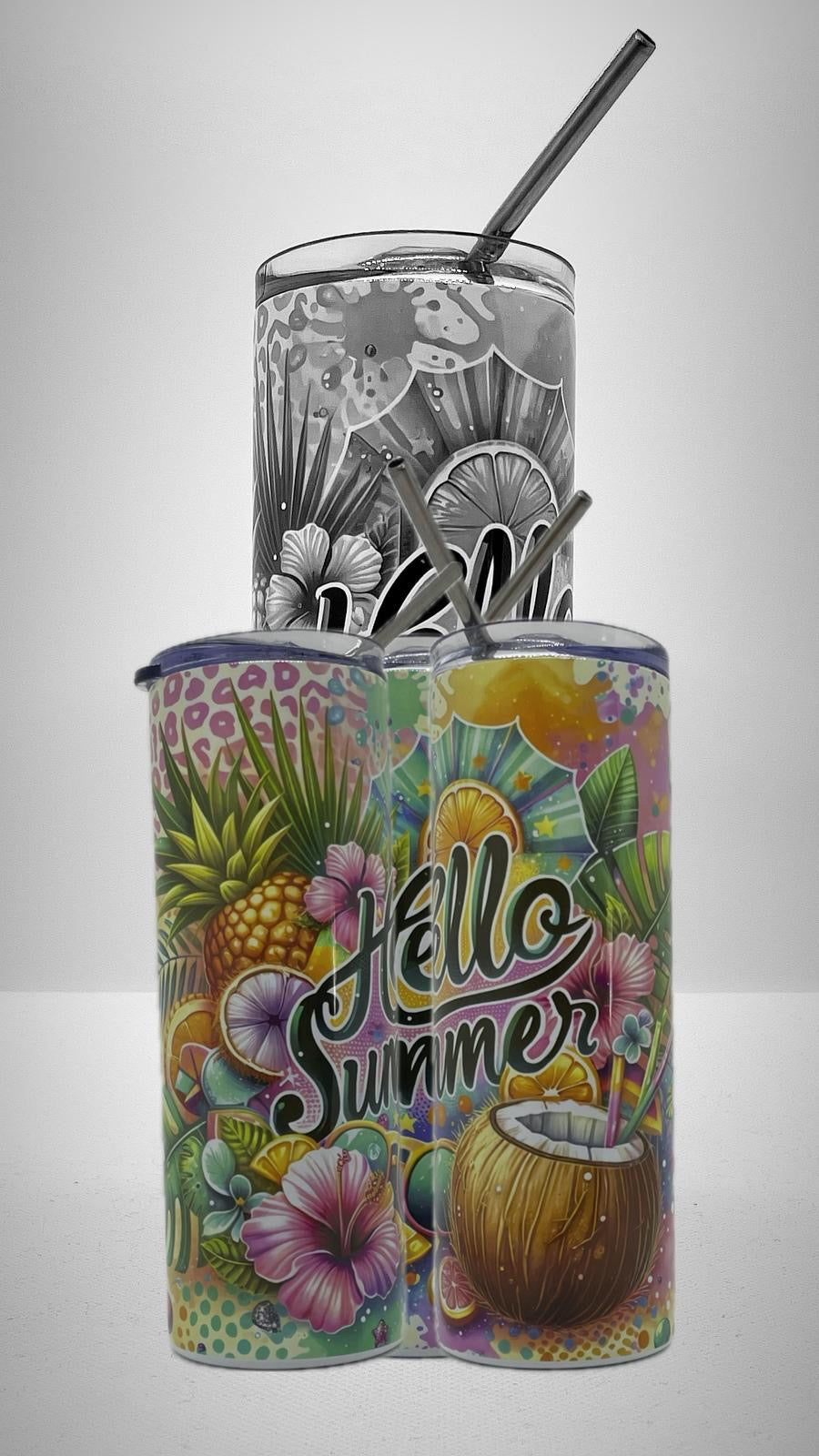 Edelstahl - Thermobecher "Hello Summer"