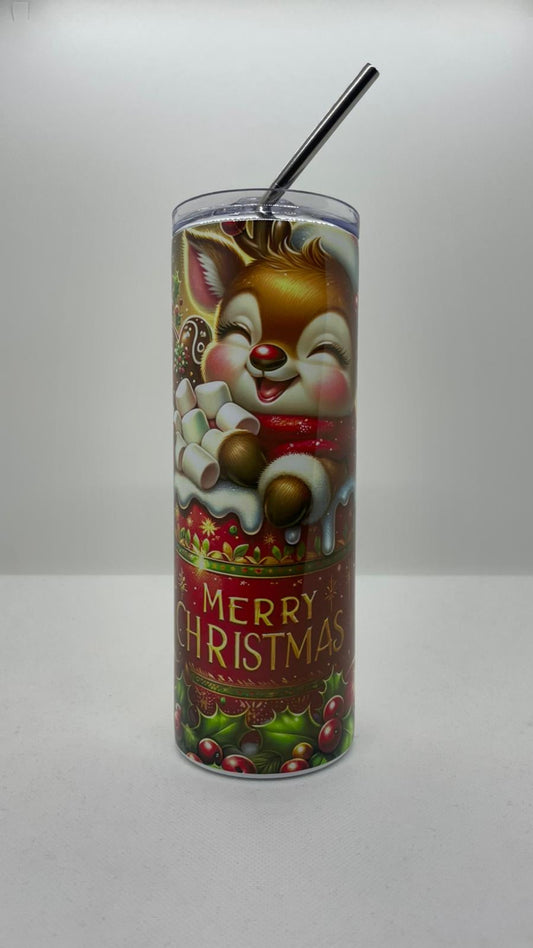 Edelstahl - Thermobecher "Merry Christmas - Rentier"