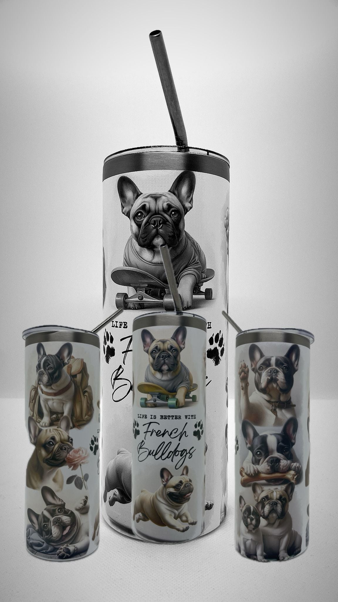 Edelstahl - Thermobecher "French-Bulldog"