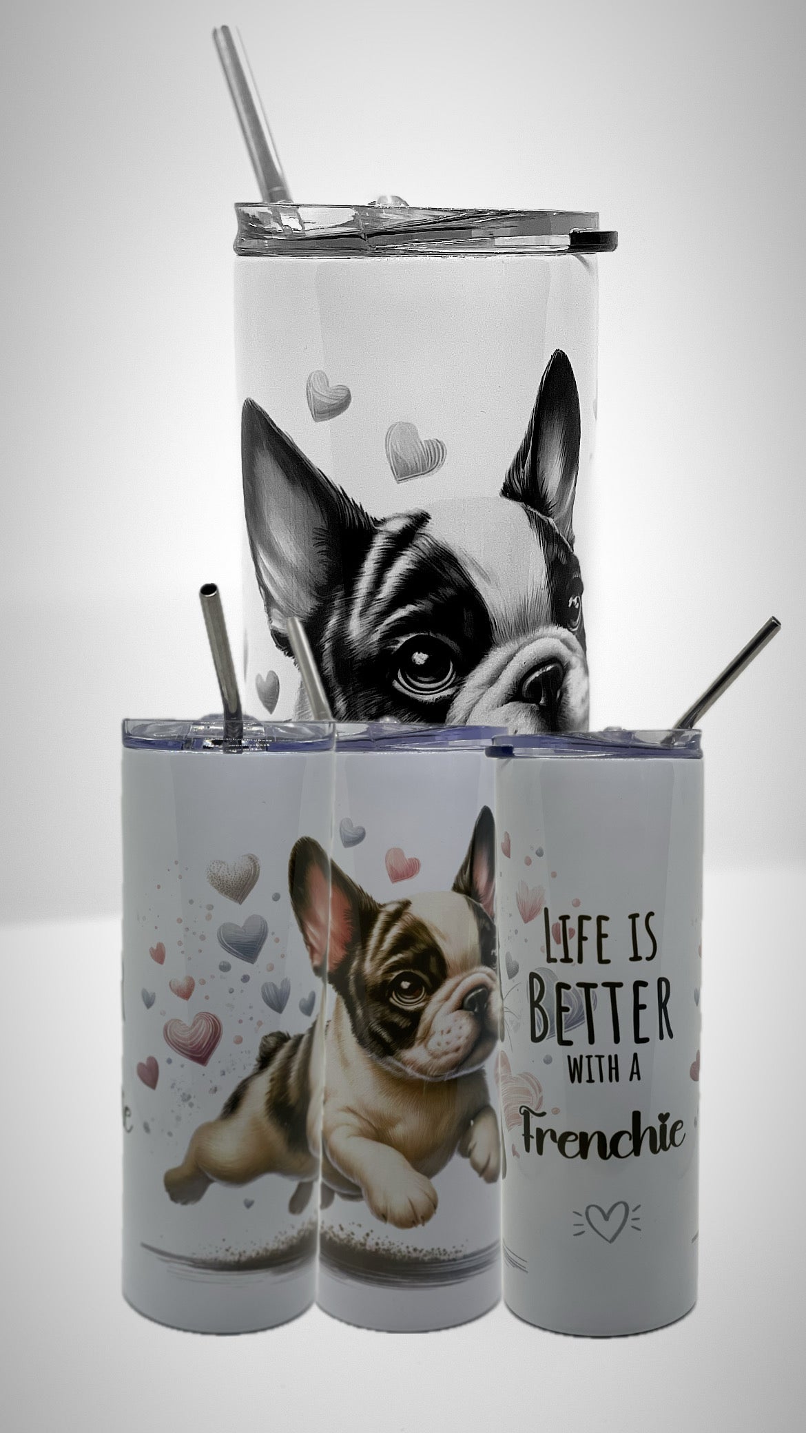 Edelstahl - Thermobecher "Life ist better with a frenchie"