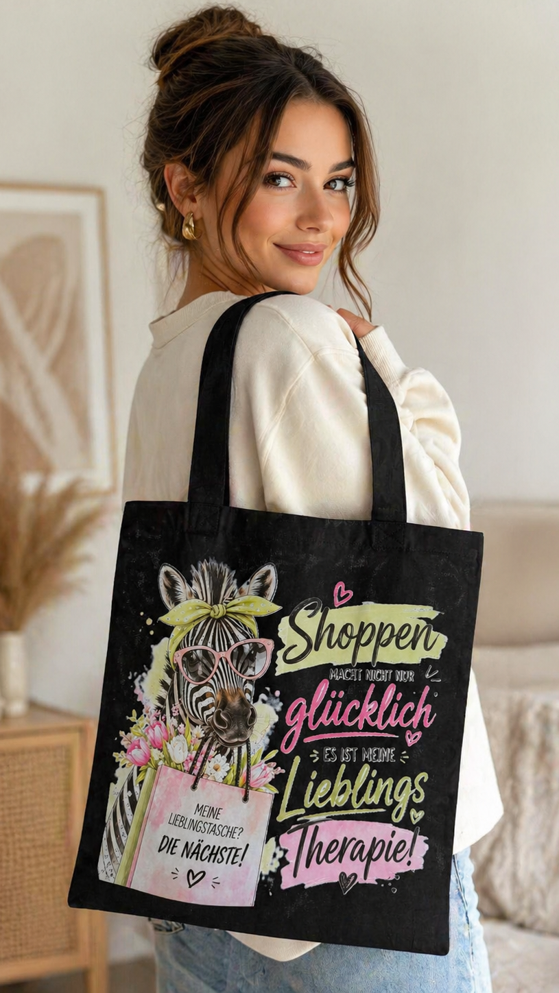 Baumwolltasche "Zebra - Therapie"