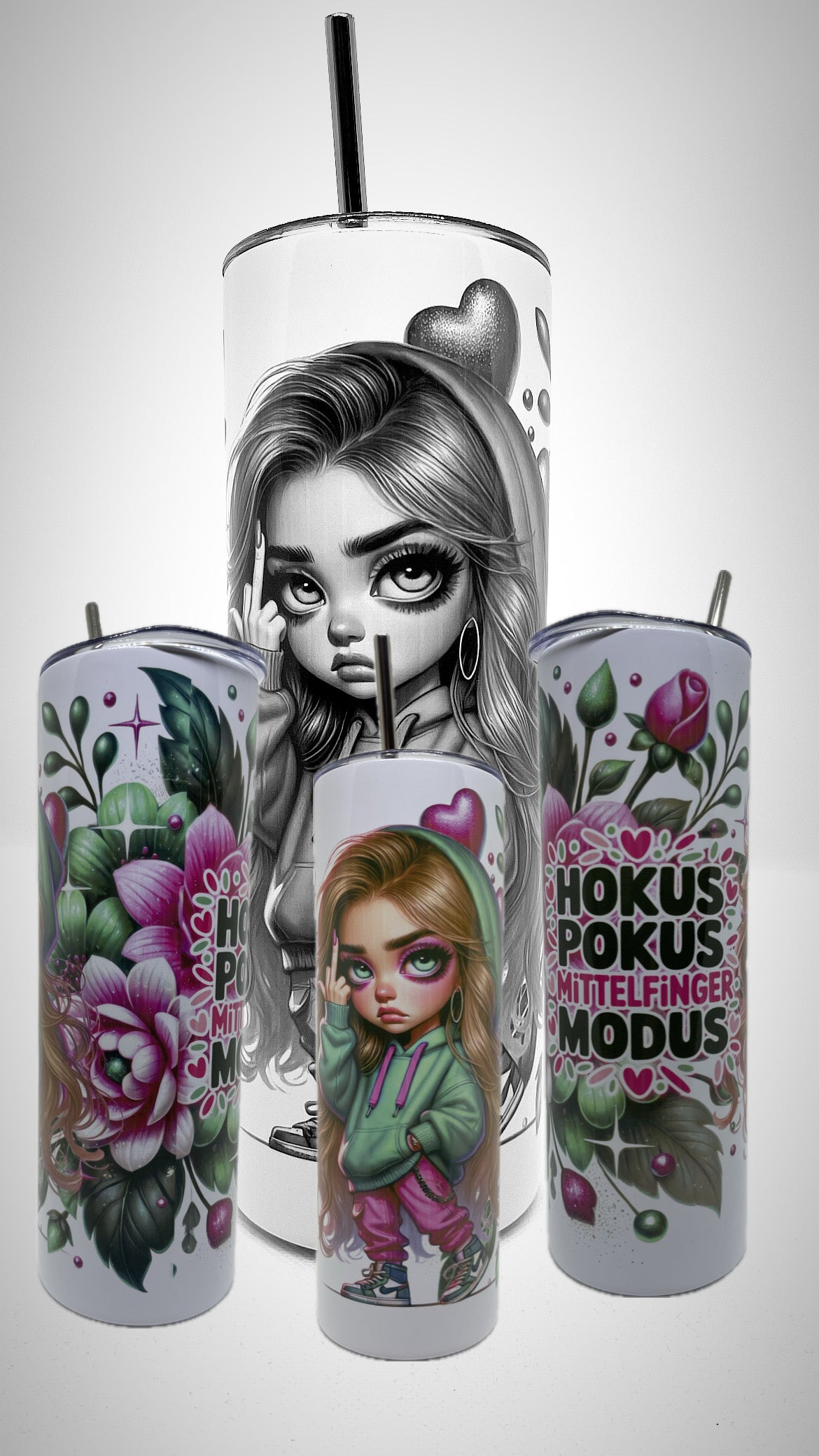 Edelstahl - Thermobecher "Hokus Pokus Mittelfingermodus"