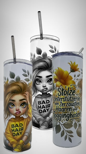 Edelstahl - Thermobecher "Bad Hair Day"