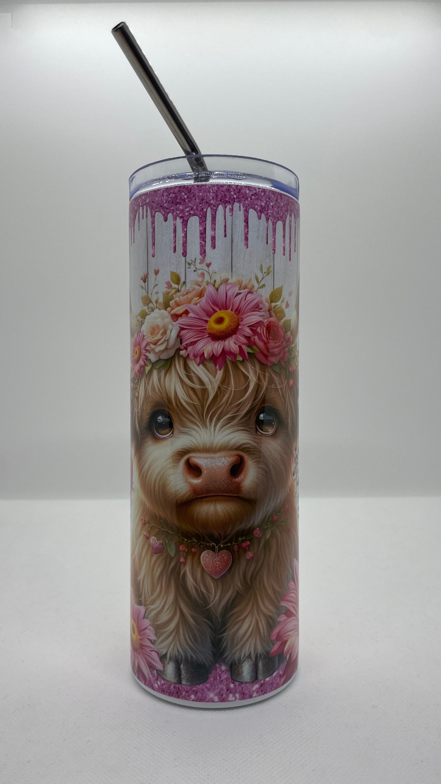 Edelstahl-Thermobecher Cow "Highland Cow Pink"