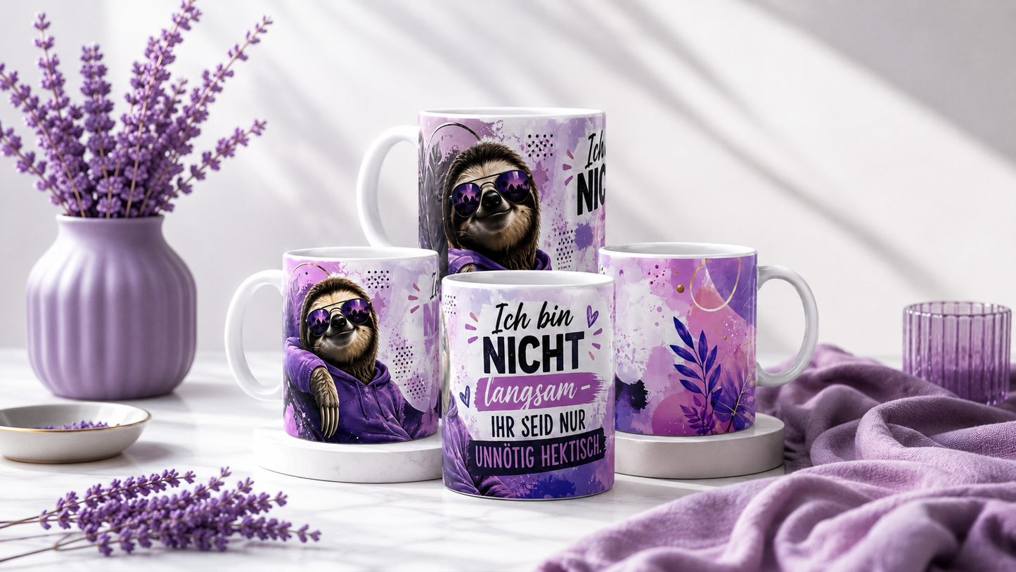 Tasse mit Druck "Ich bin nicht langsam"
