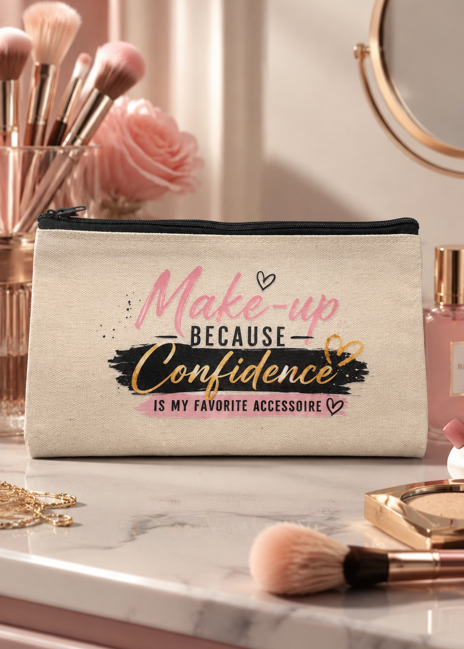 Schminktasche "Make-up because Confidence"