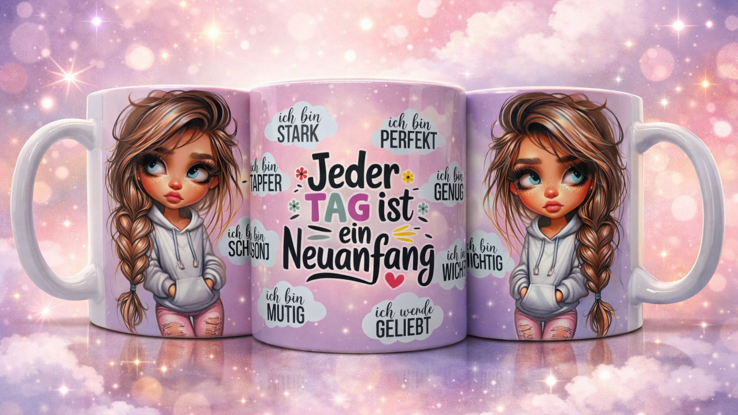 Tasse mit Druck "Neuanfang"