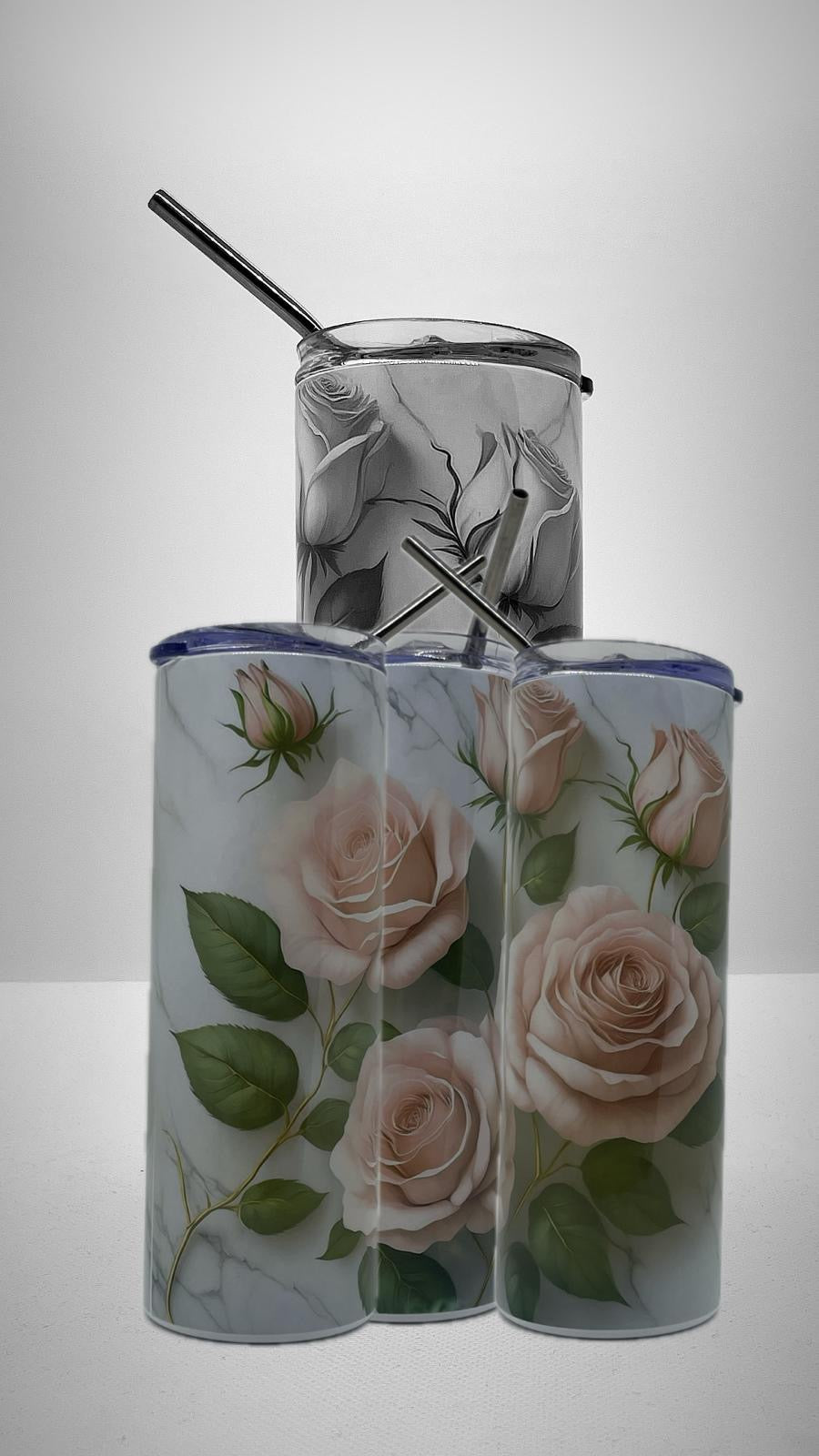 Edelstahl - Thermobecher "Rosen"