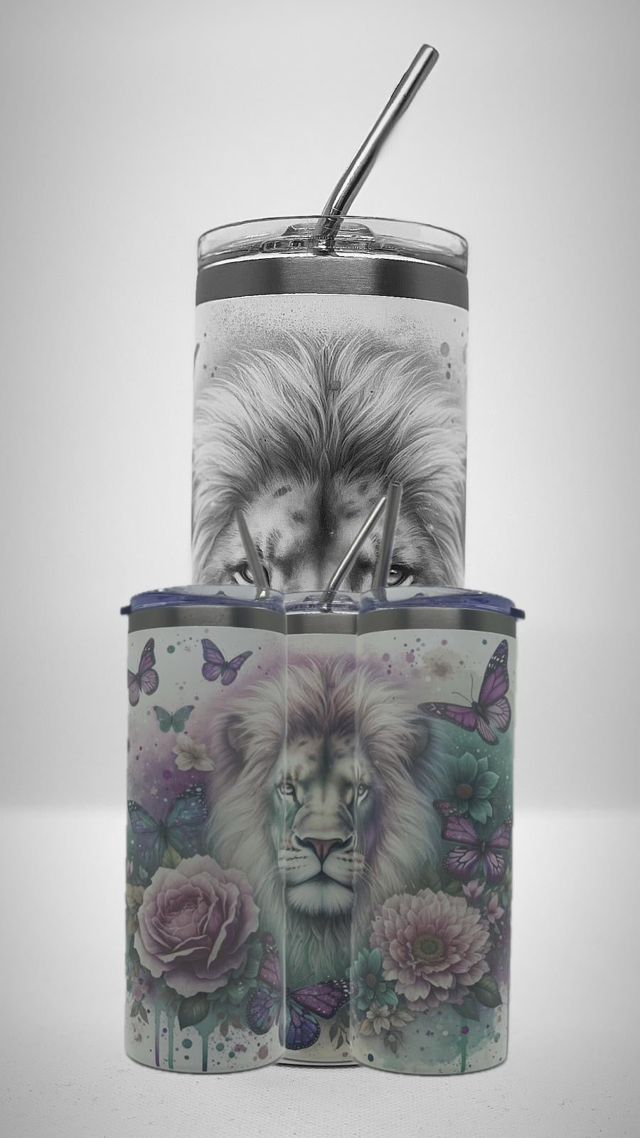 Edelstahl - Thermobecher "Floral Lion"