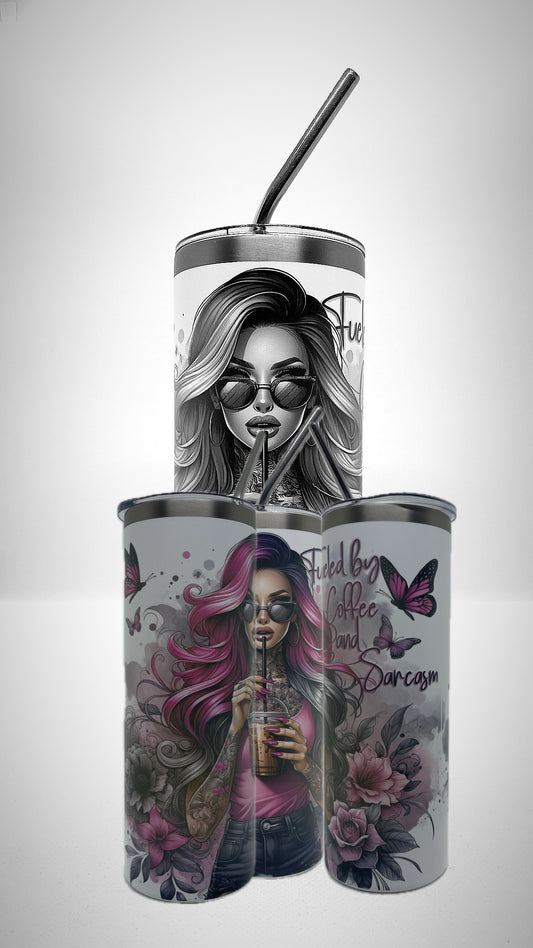Edelstahl - Thermobecher "Coffee & Sarcasm"