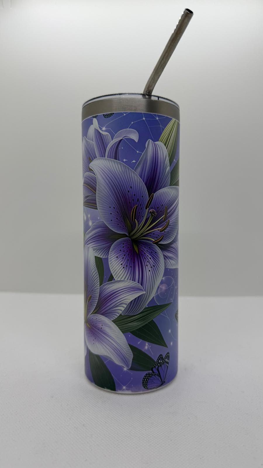 Edelstahl - Thermobecher "Lilien Butterfly "