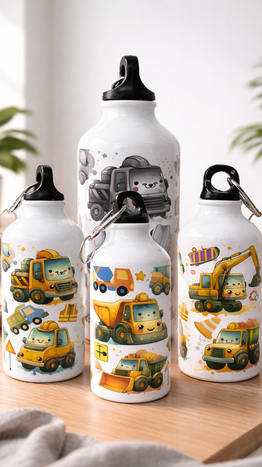 Trinkflasche für Kinder "Baufahrzeuge"