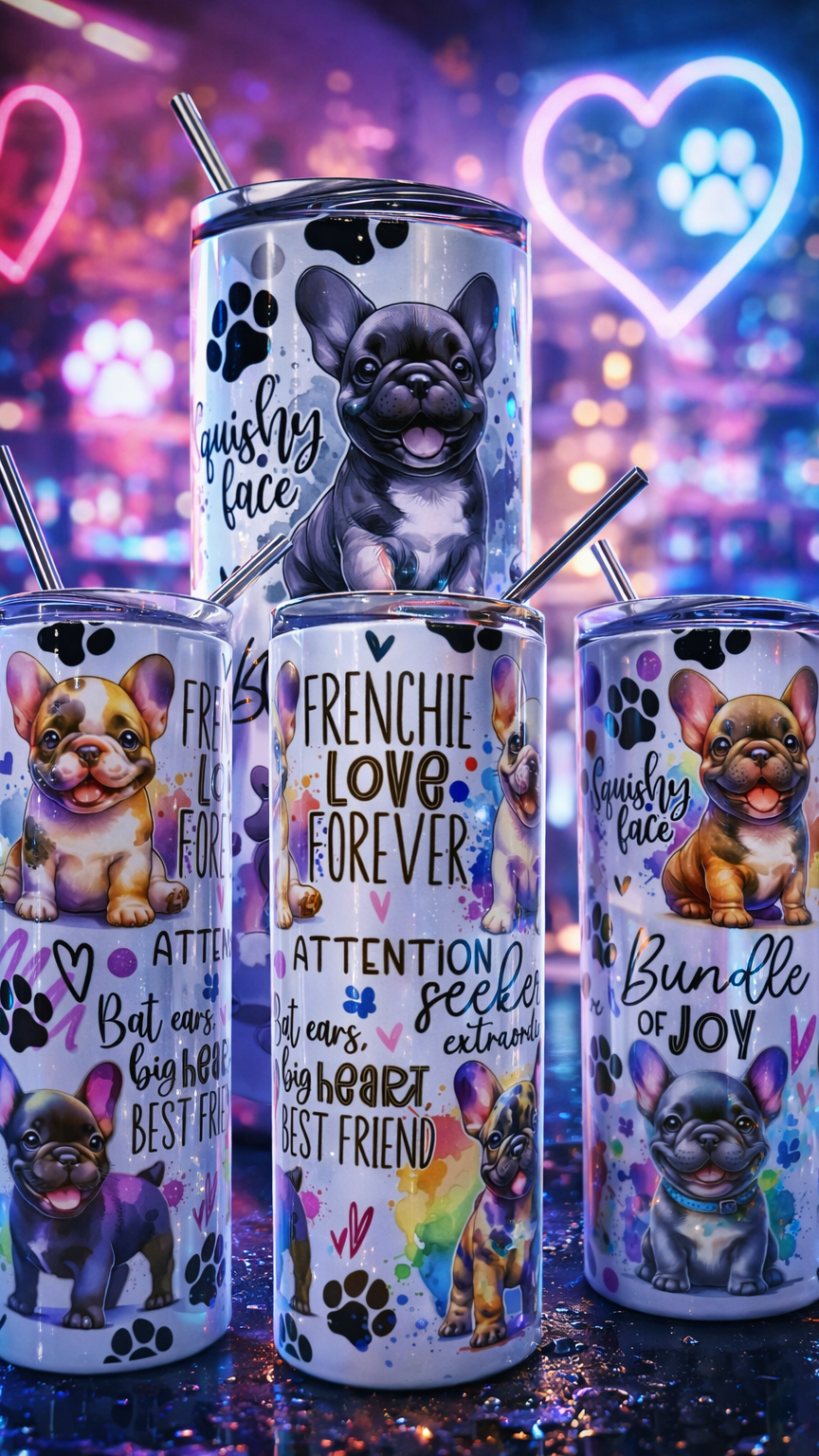 Edelstahl - Thermobecher "Frenchie Love Forever"