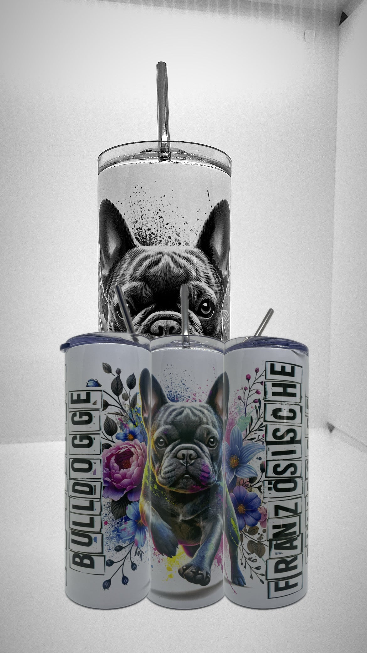 Edelstahl-Thermobecher Bulldogge "Französische Buldogge schwarz"