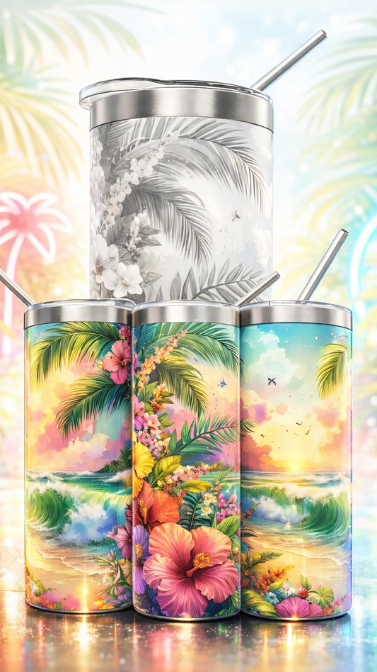 Edelstahl - Thermobecher "Beach Vibes"