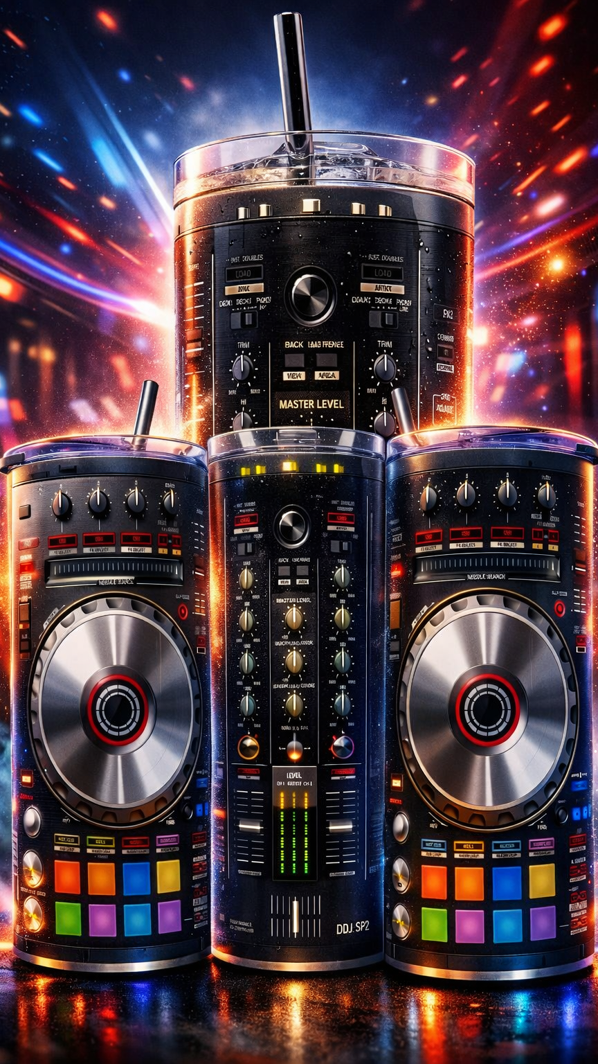 Edelstahl - Thermobecher "DJ Controller"