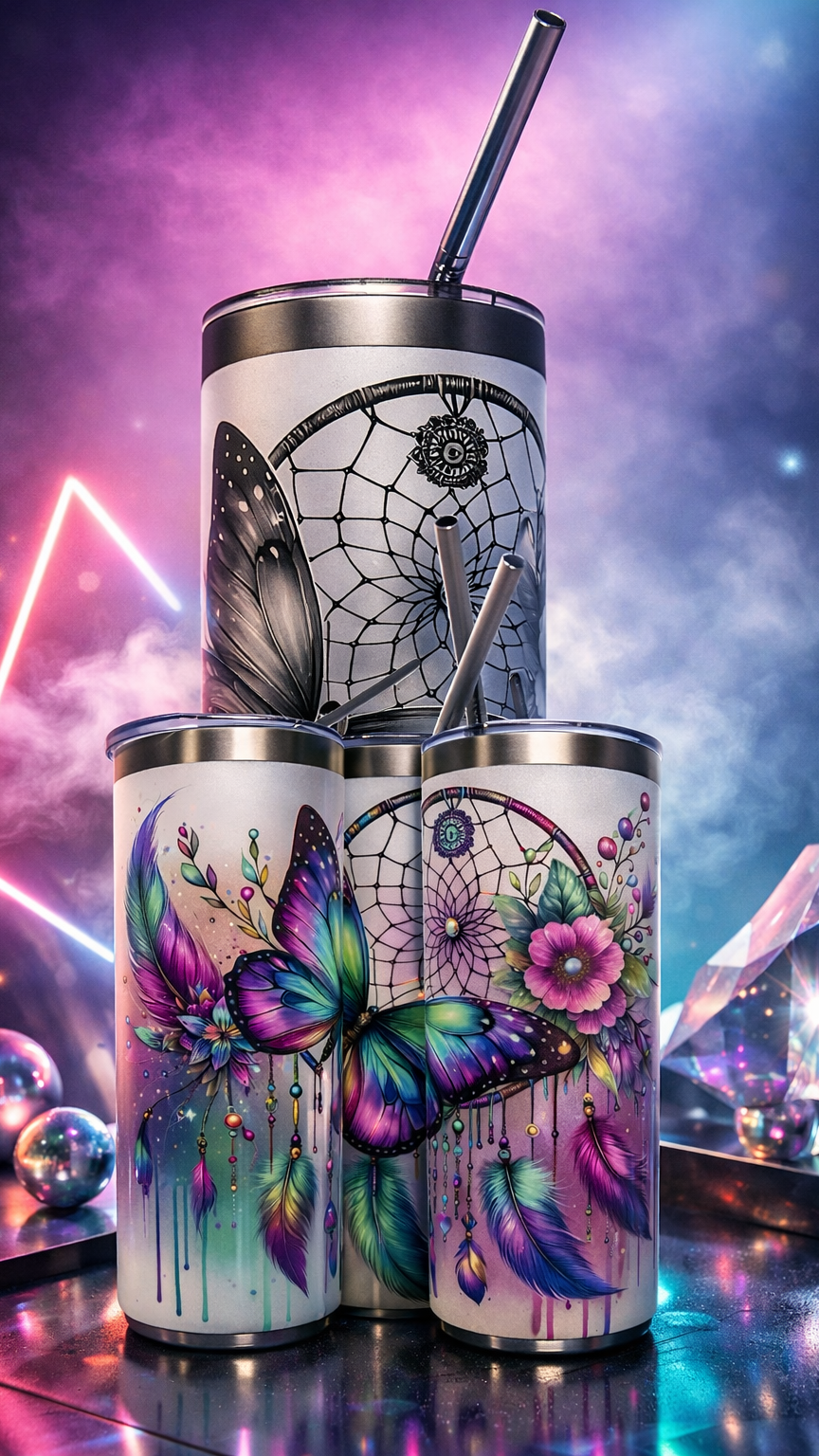 Edelstahl - Thermobecher "Butterfly Dreamcatcher"