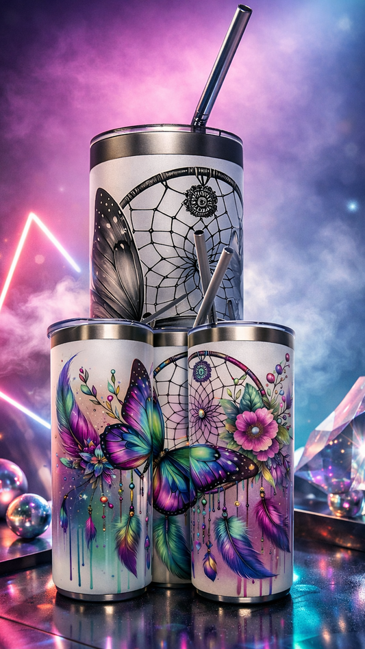 Edelstahl - Thermobecher "Butterfly Dreamcatcher"