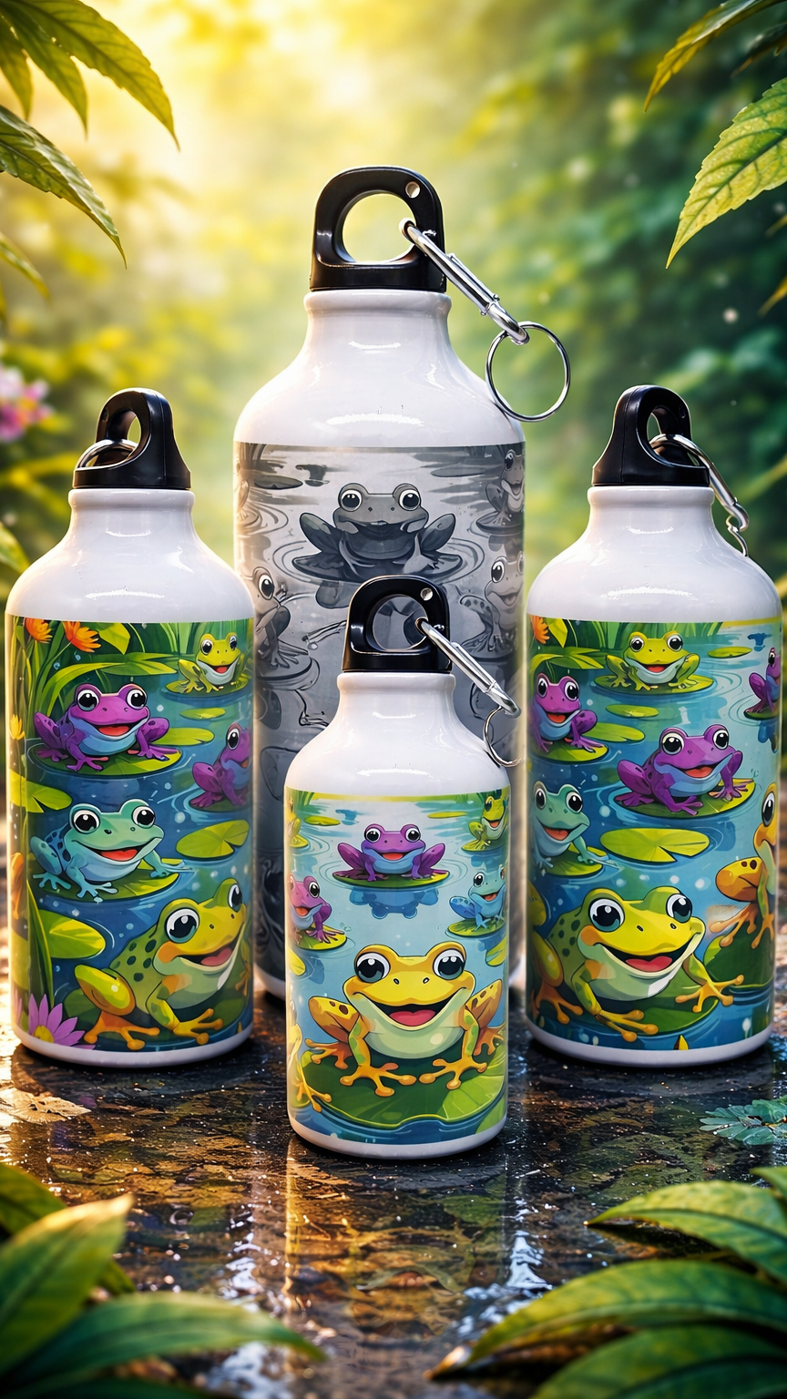 Trinkflasche für Kinder "Frösche"