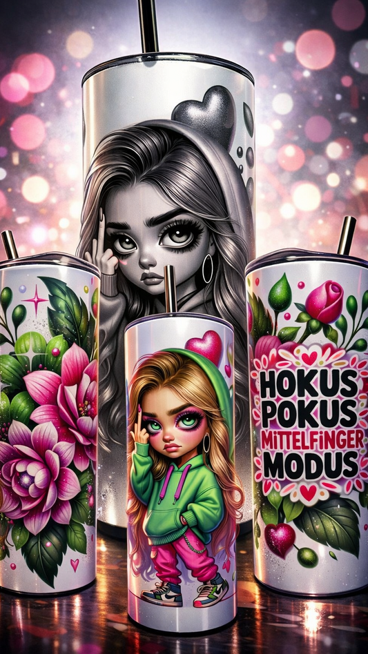 Edelstahl - Thermobecher "Hokus Pokus Mittelfingermodus"