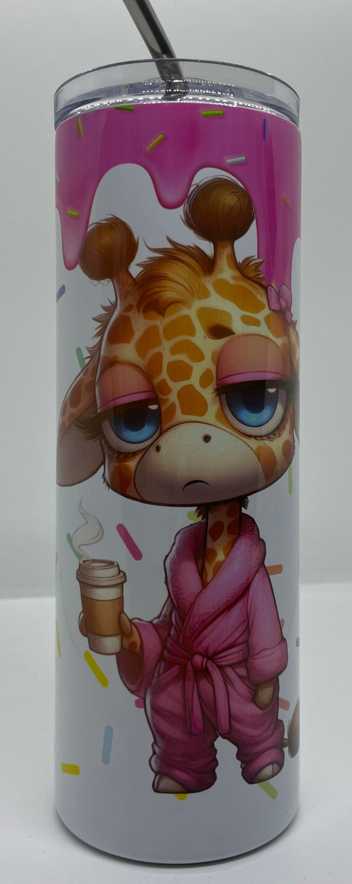Edelstahl-Thermobecher Giraffe "Erst der Kaffee dann die Arbeit"