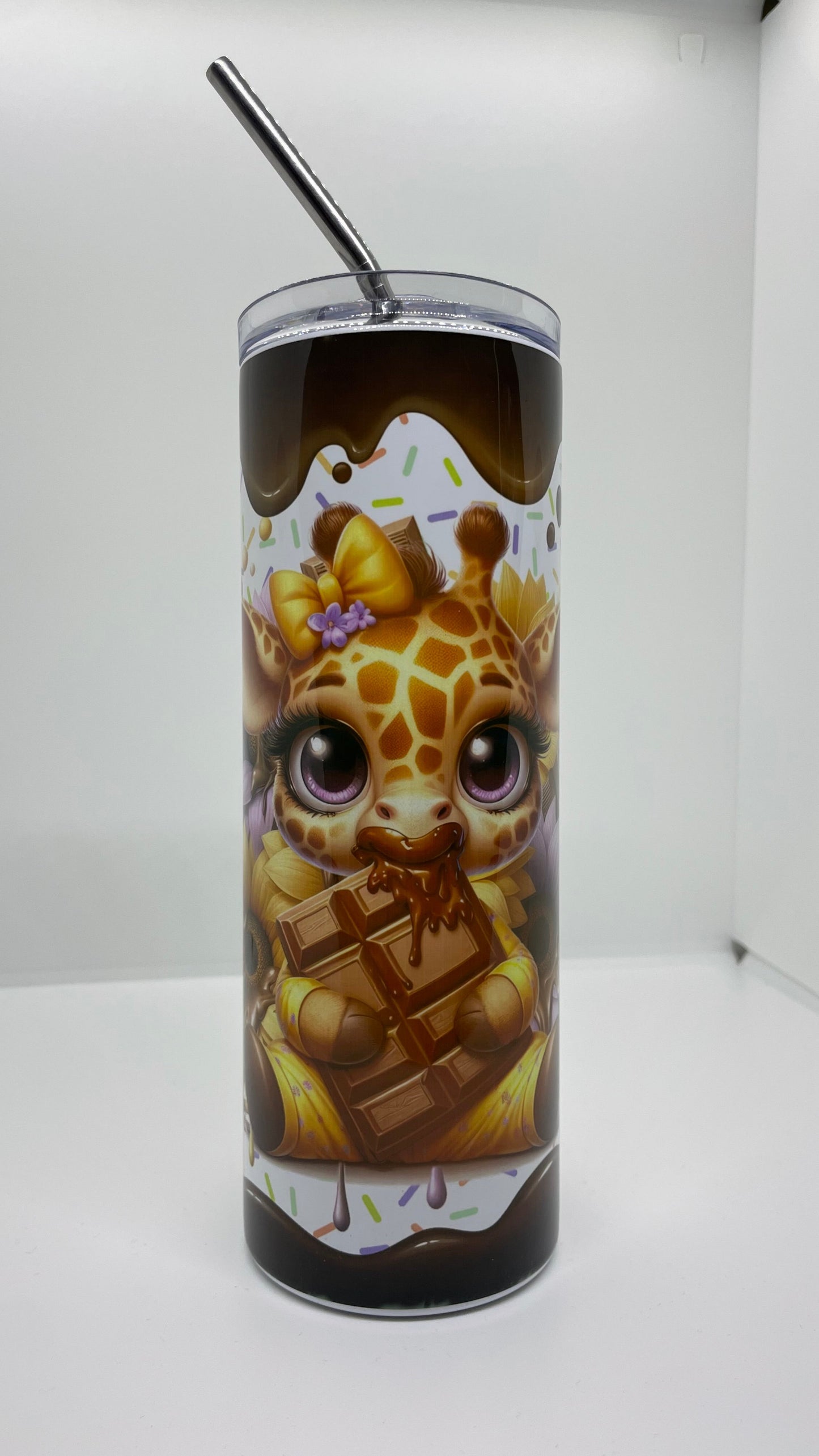 Edelstahl - Thermobecher "Giraffe - Schokolade löst keine Probleme..."