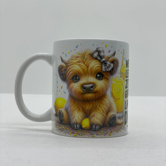 Tasse mit Druck "Highland Cow - Zitronen"