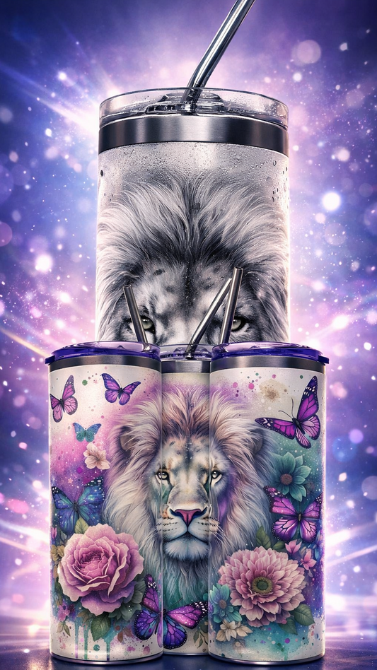 Edelstahl - Thermobecher "Floral Lion"