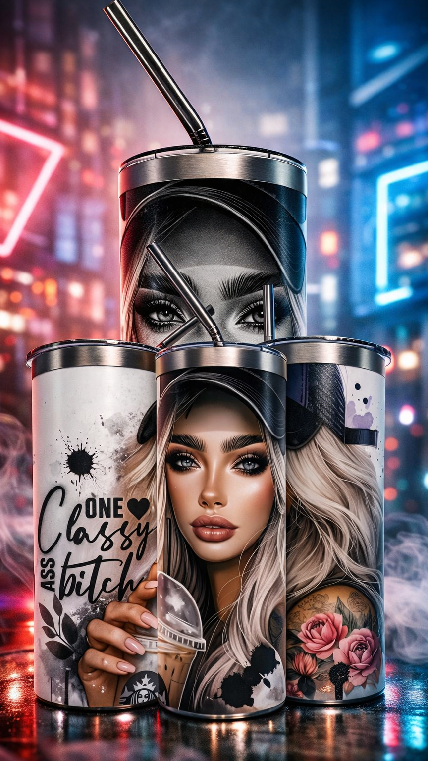 Edelstahl - Thermobecher "Classy ass Bitch"
