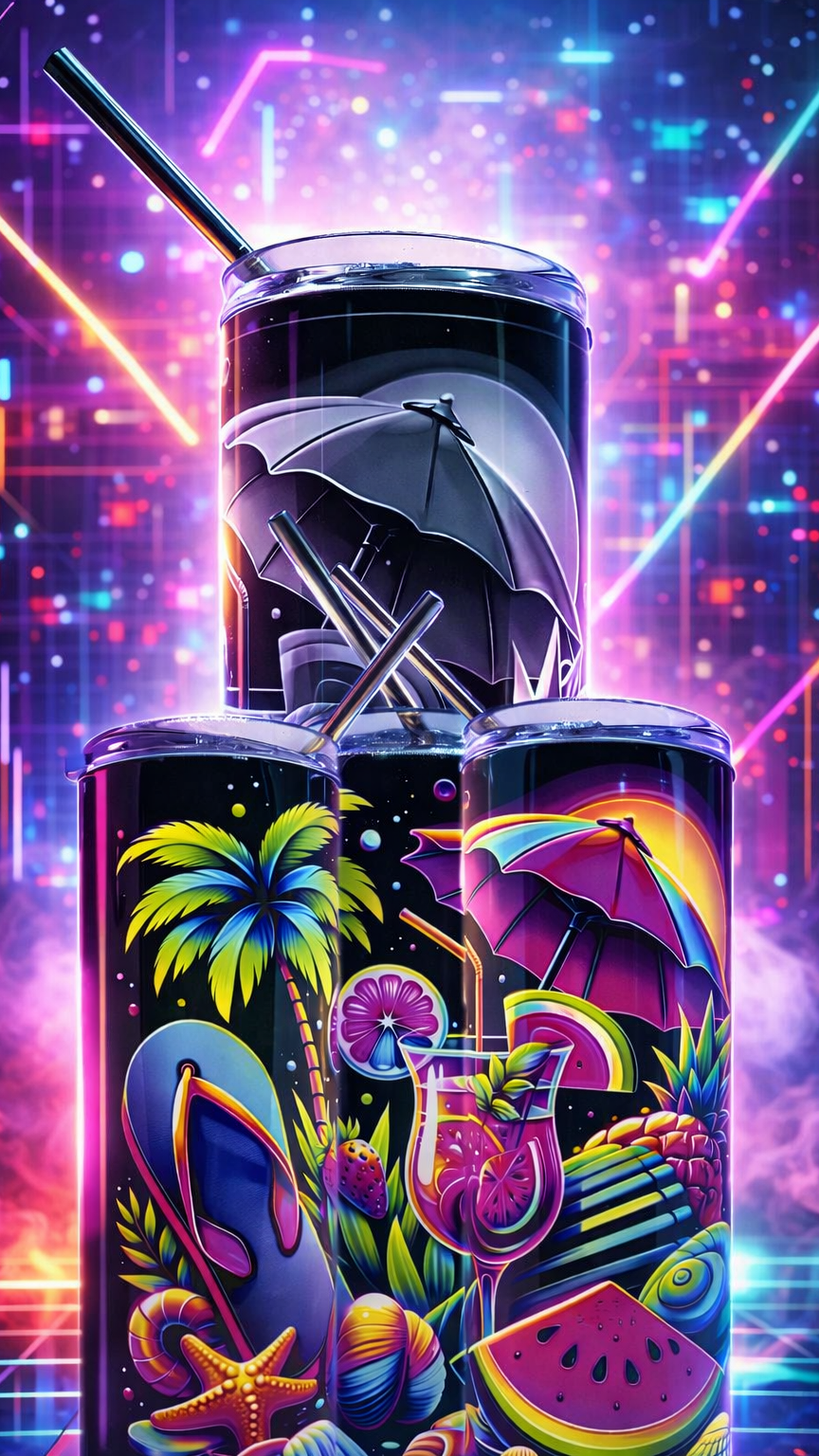 Edelstahl-Thermobecher "Neon Summer"