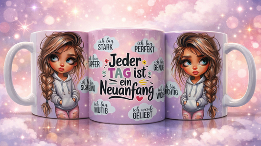 Tasse mit Druck "Neuanfang"