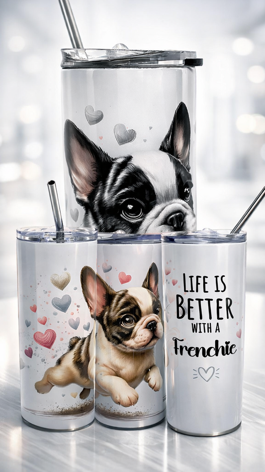 Edelstahl - Thermobecher "Life ist better with a frenchie"