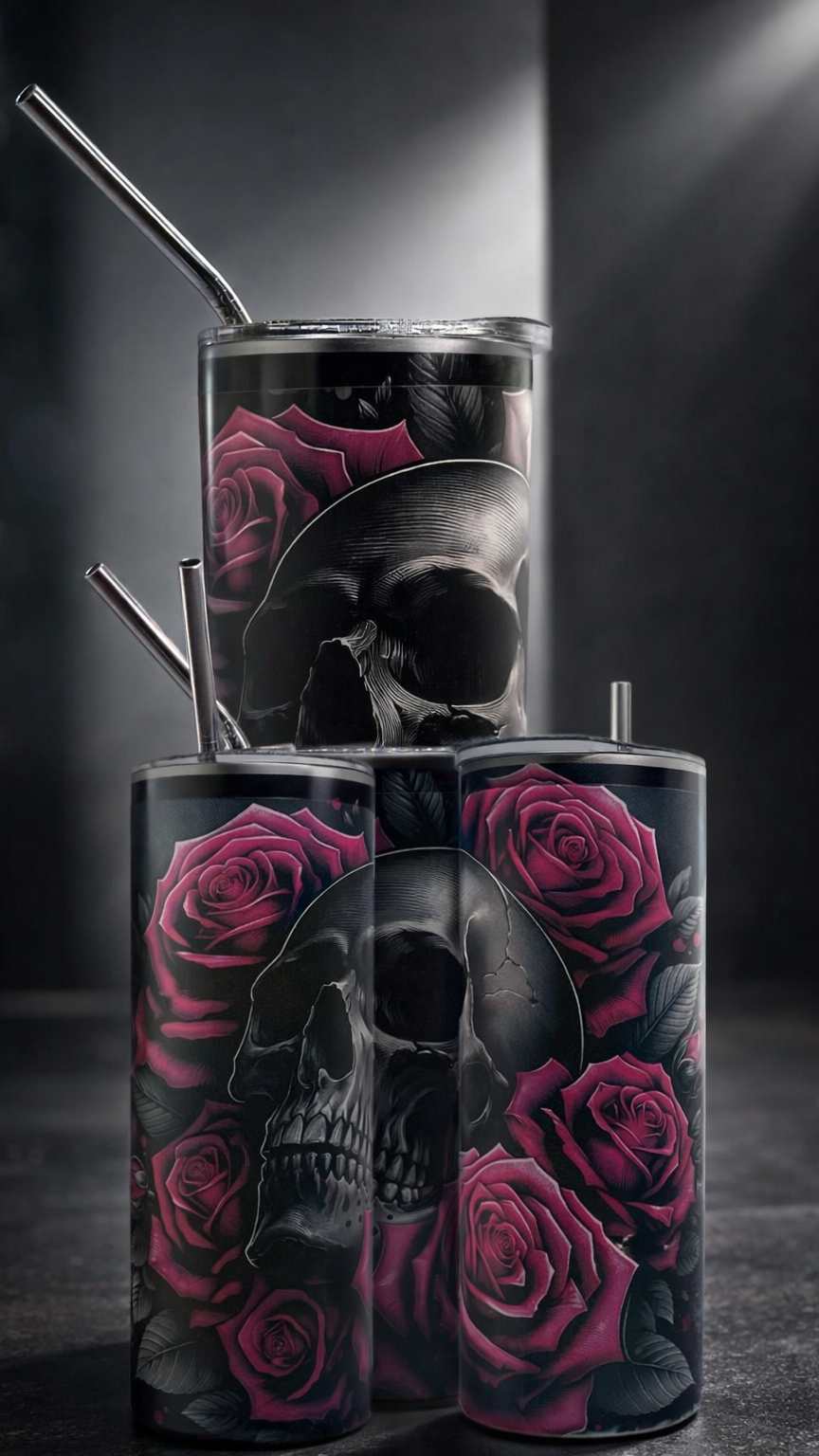 Edelstahl - Thermobecher "Totenkopf"