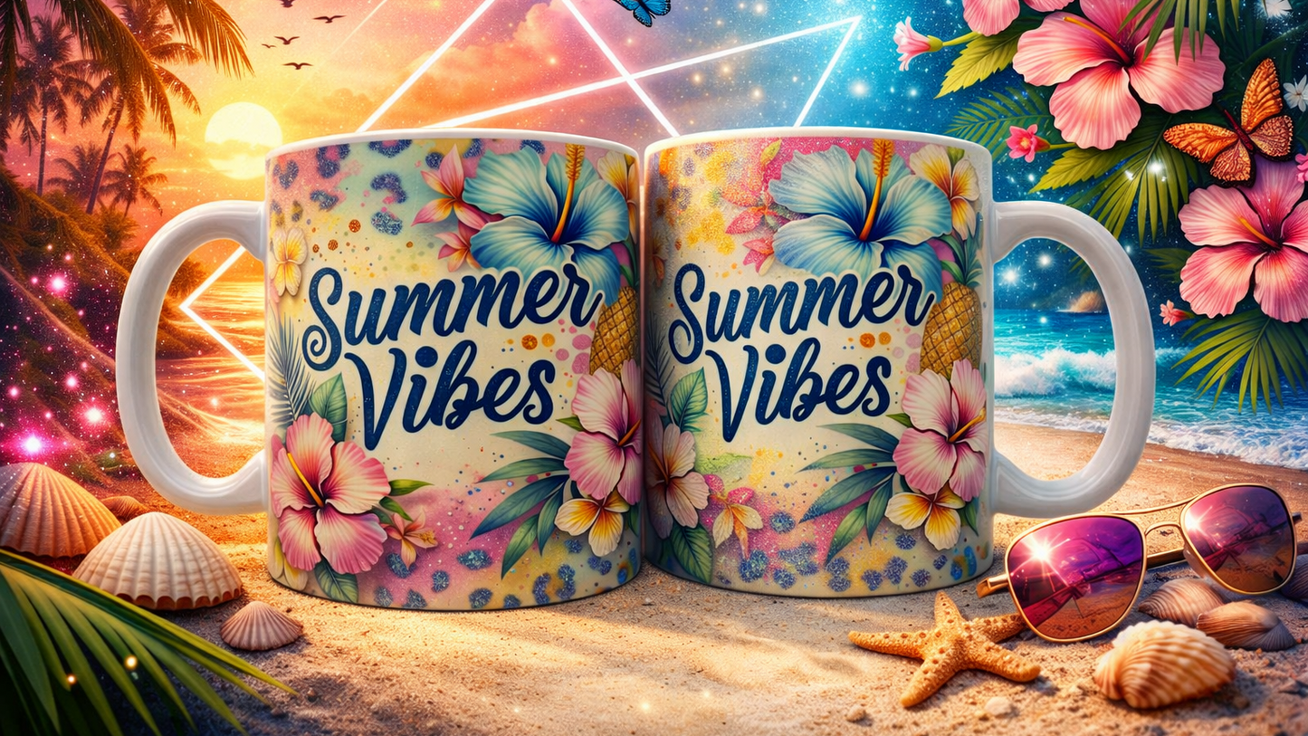 Tasse mit Druck "Summer Vibes"