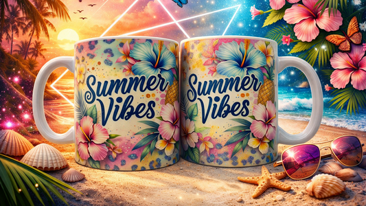 Tasse mit Druck "Summer Vibes"