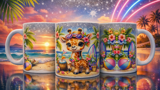 Tasse mit Druck "Sommer Giraffe"