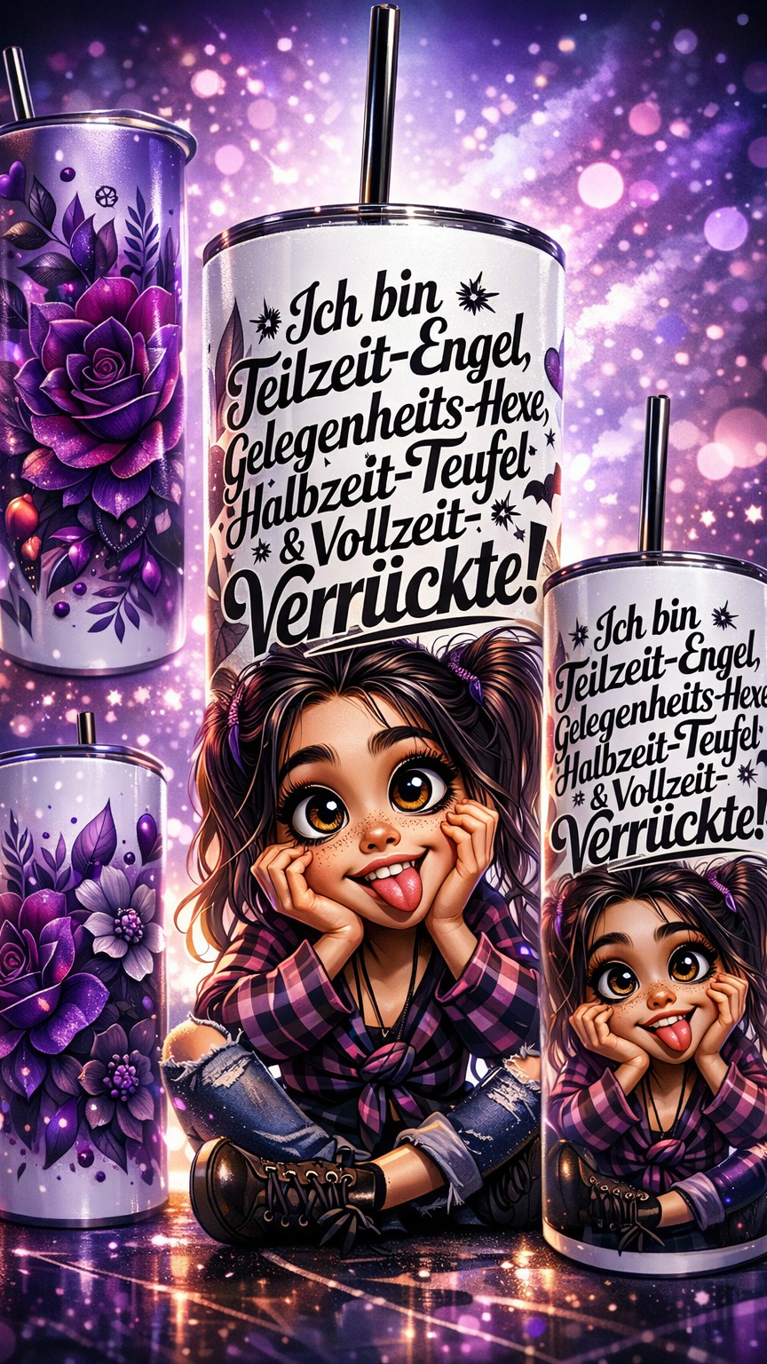 Edelstahl - Thermobecher "Vollzeit-Verrückte"