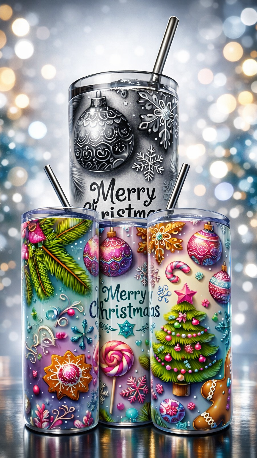Edelstahl - Thermobecher "Merry Christmas"