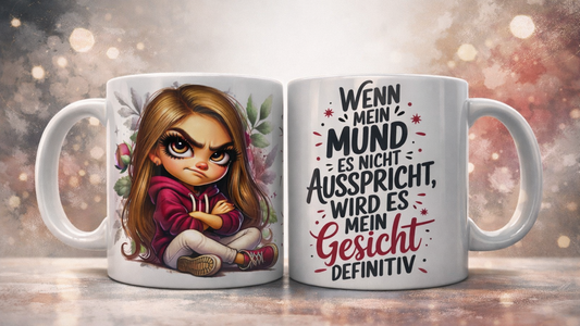 Tasse mit Druck "Mein Gesicht"