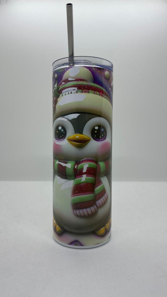 Edelstahl - Thermobecher "Weihnachten - Pinguin"