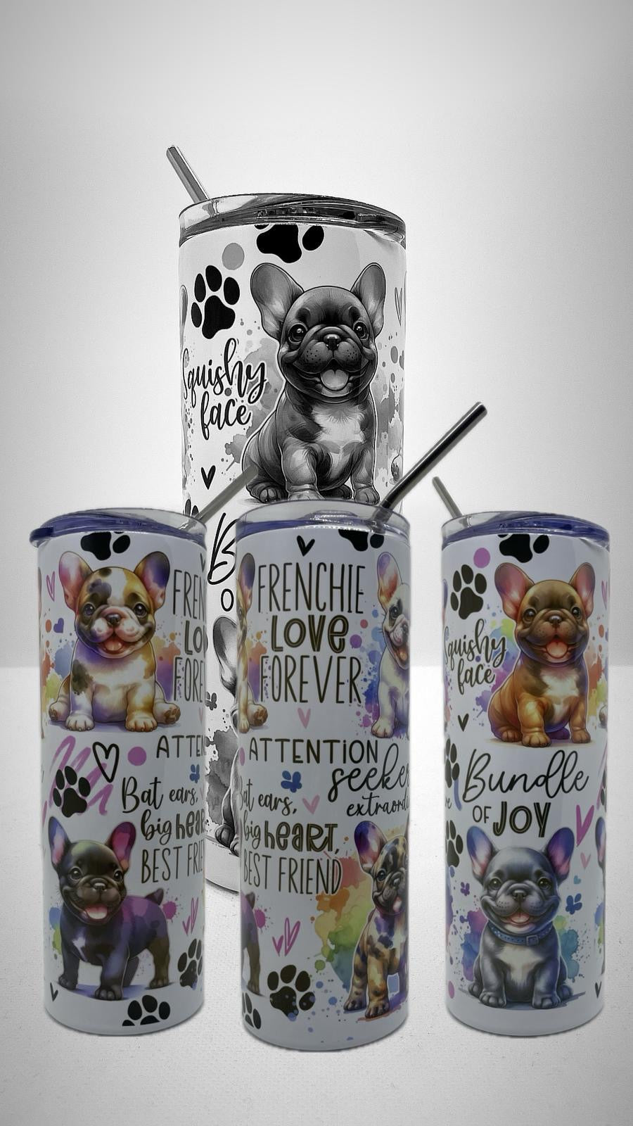 Edelstahl - Thermobecher "Frenchie Love Forever"